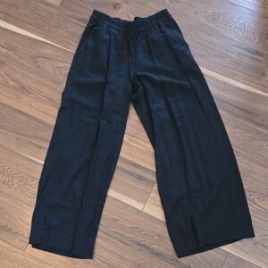 a new day Black Elastic-Waist Wide-Leg Chinos